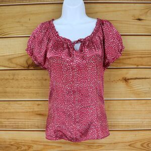 Chanteuse Satin Pajama Set Womens Size S Pink Floral‎ 100% Polyester Pull On